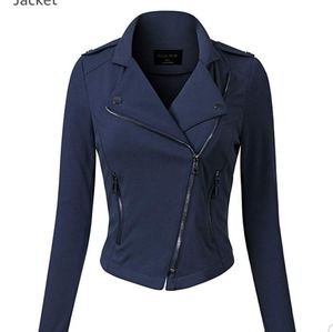 Moto jacket slim fit blue NWT